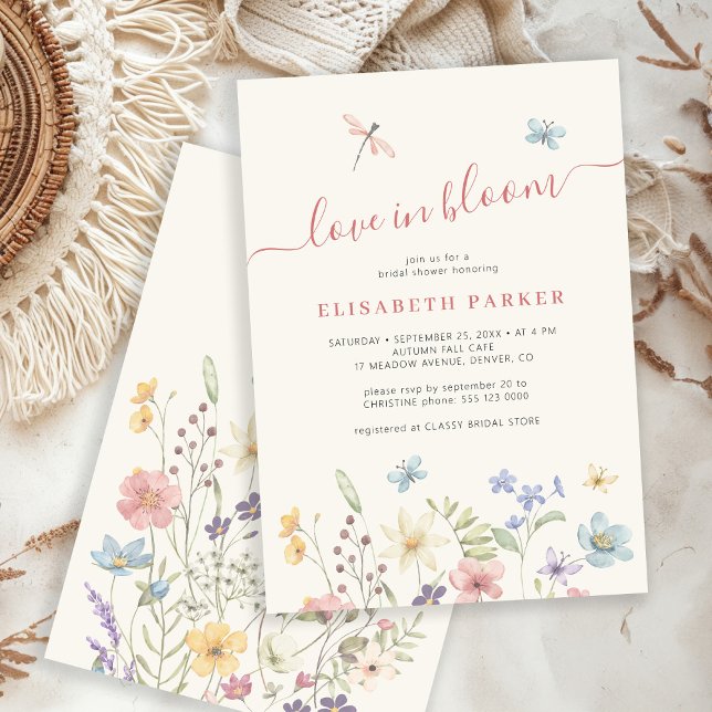 Love in bloom wildflowers bridal shower invitation (Creator Uploaded)