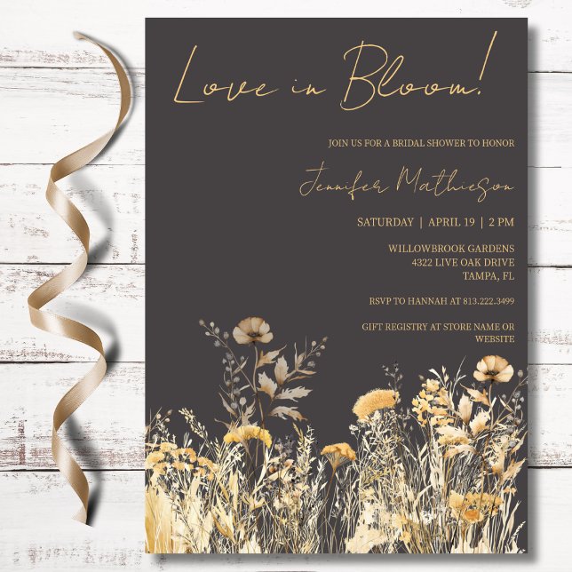 Love in Bloom Wildflowers Bridal Shower Invitation (Creator Uploaded)