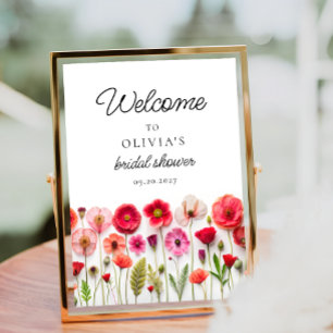 Love In Bloom Wilsdflower Bridal Shower Welcome Poster