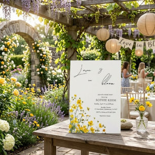 Love In Bloom Yellow Floral Bridal Shower Invitation