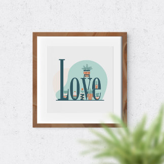 Love in Boho style. Poster