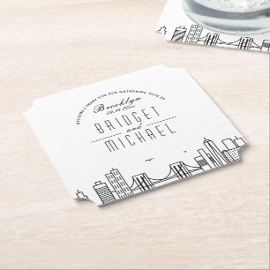 Love in Brooklyn City Skyline Welcome Paper Coaster