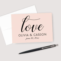 Love in Chic Black Script | Blush Pink Monogram