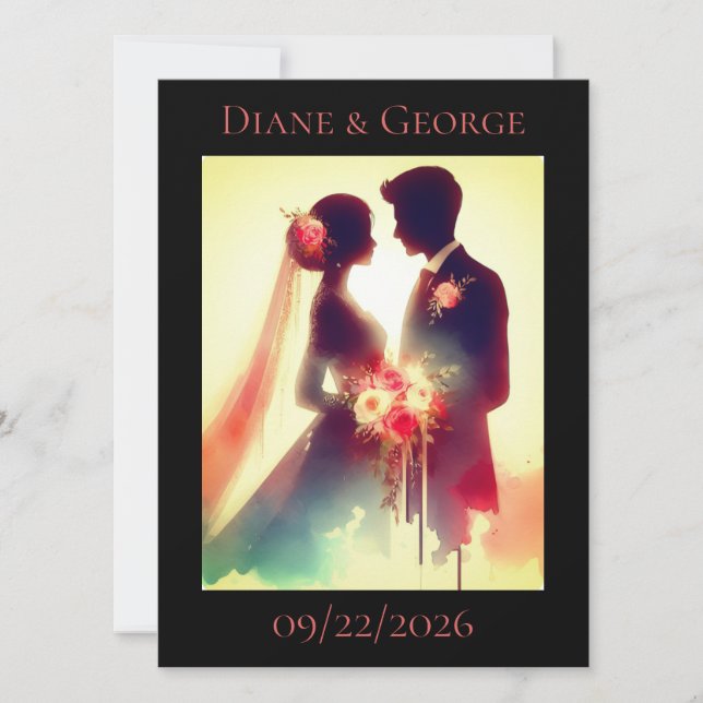 Love in Colour Flat Save The Date Card (Front)