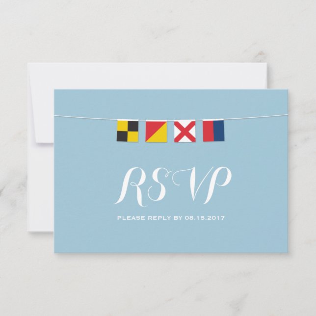 LOVE in Colourful Nautical Flags RSVP (Front)