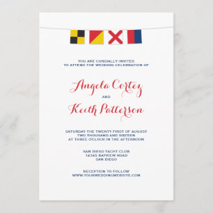 LOVE in Colourful Nautical Signal Flags Invitation