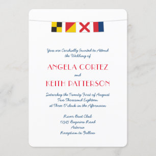 LOVE in Colourful Nautical Signal Flags Invitation