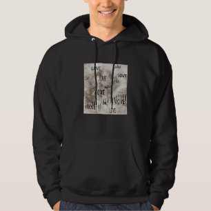Love In Different Fonts On Faded Abstract Backgrou Hoodie