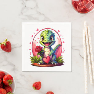 Love in Dragon Style Cute Valentine Dragon  Napkin