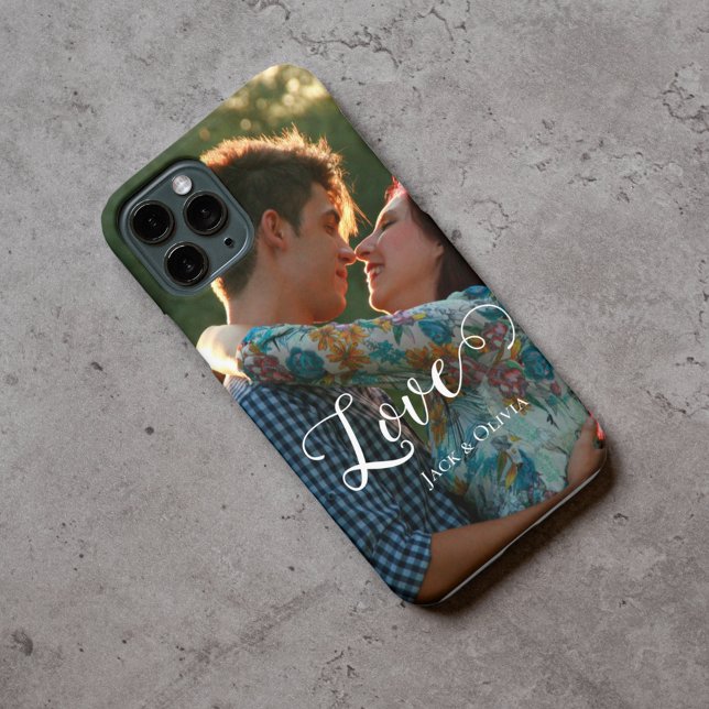 Love in Elegant script | Customised photo  iPhone Case (Creator Uploaded)