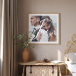 Love in Elegant Script | Your Photo with Heart Poster<br><div class="desc">This beautiful poster features the word "Love" in elegant, swirly calligraphy script, with one of your favourite personal photos and a handwritten scribbled heart. You can add your initials or monogram, or the name of any loved ones such as your mum, grandma, family, or spouse. Also makes the perfect wedding...</div>