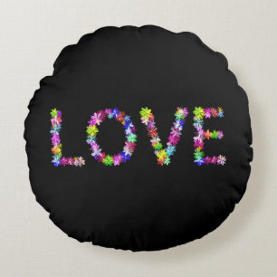 Love in Every Form Inspirational Achempong Desig Round Cushion