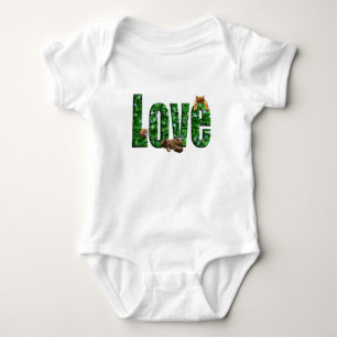 Love in Every Purr: Kittens Playing on Word Love Baby Bodysuit