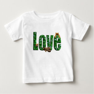 Love in Every Purr: Kittens Playing on Word Love Baby T-Shirt