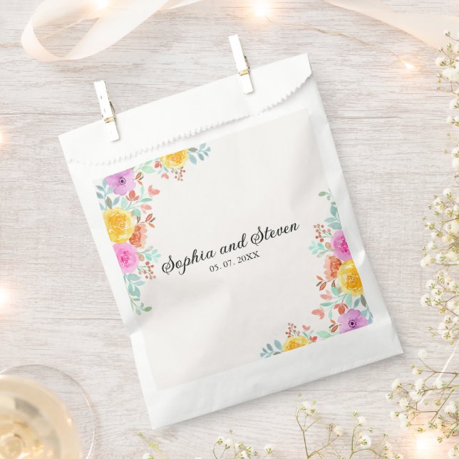 Love in Full Bloom – Springtime Wedding Favour Bag (Clipped)