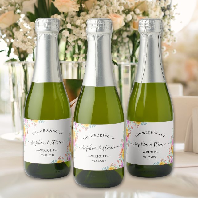 Love in Full Bloom – Springtime Wedding Sparkling Wine Label (Creator Uploaded)