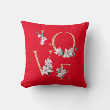 Love in gold letter with magnolia flowers