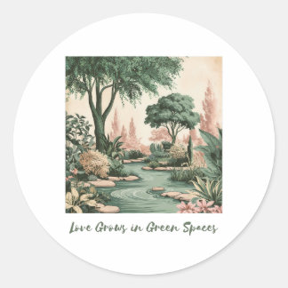 Love in Green Spaces Classic Round Sticker