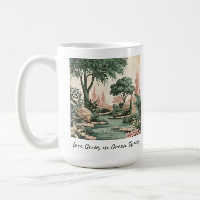 Love in Green Spaces Coffee Mug (Left)