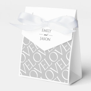 Love in Grey Bride and Groom Wedding Favour Box