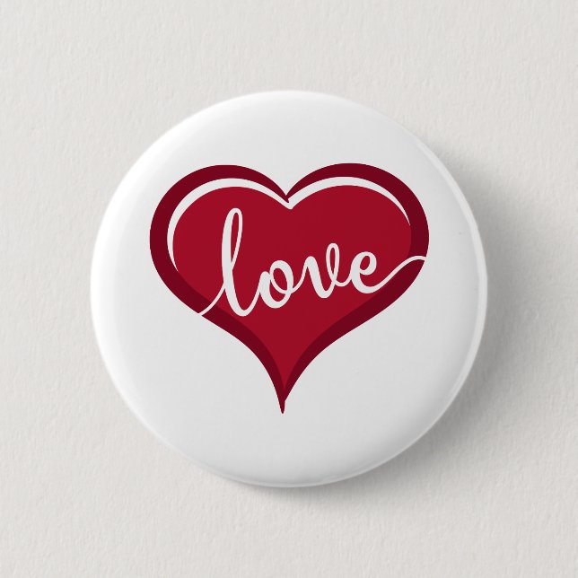 love in heart valentines 6 cm round badge (Front)