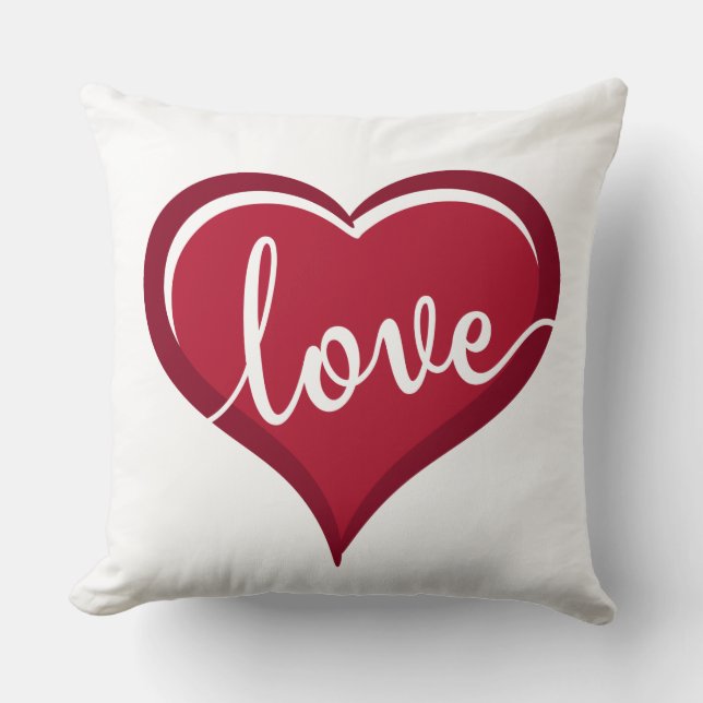 love in heart valentines cushion (Front)
