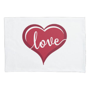 love in heart valentines pillowcase