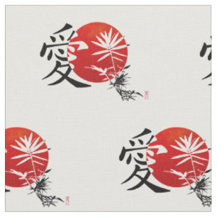 Love in Kanji Fabric