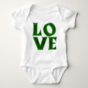 LOVE in Large Celtic Letters Baby Bodysuit