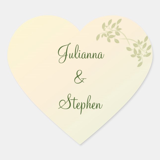 Love in Laurels Customised Heart Sticker (Front)