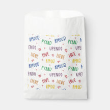 Love in Many Languages Rainbow Favour Bags