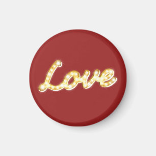Love in Marquee Lights Red Magnet
