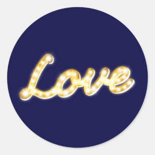 Love in Marquee Lights Sticker - navy