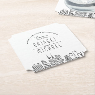 Love in Nashville City Skyline Welcome Paper Coaster