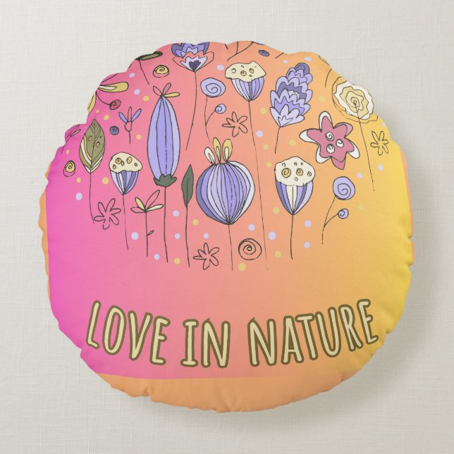 Love in Nature's Palette Round Cushion (Front)