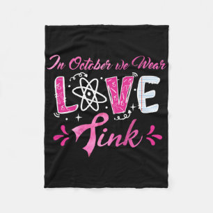 Love In October We Wear Pink Math Teachers Breast Fleece Blanket