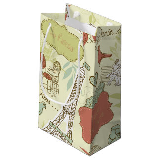 Love in Paris Pattern Small Gift Bag