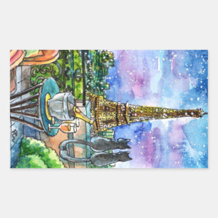 Love in Paris Rectangular Sticker