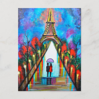 Love in Paris romantic giftart valentine special Holiday Postcard