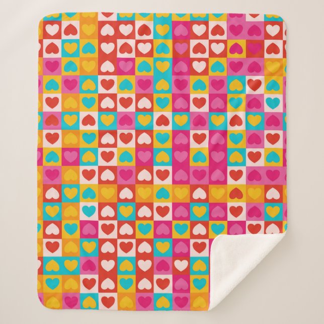 Love in Patterns Sherpa Blanket (Front)