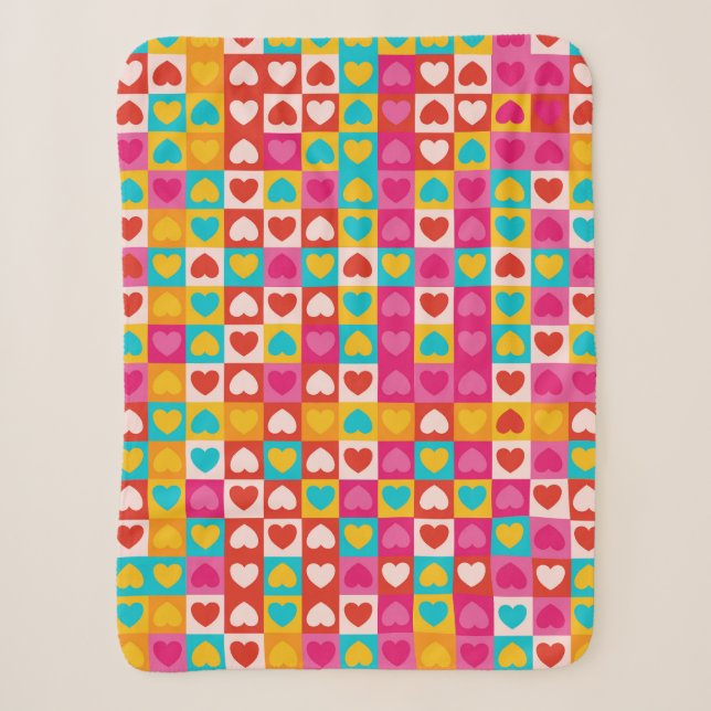 Love in Patterns Sherpa Blanket (Front)