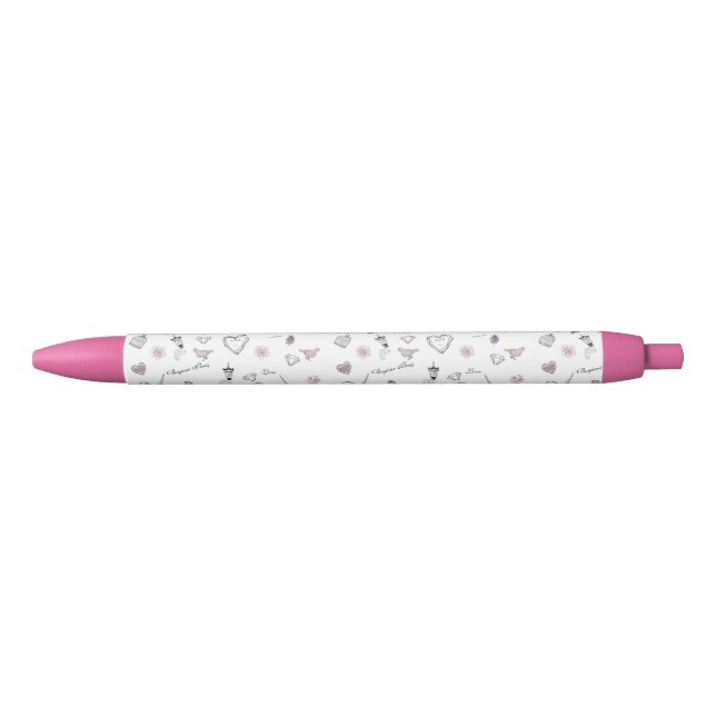 Love in Peris Bohemian Chic Floral Boho Girl Blue Ink Pen (Front)