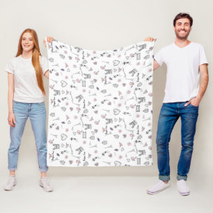 Love in Peris Bohemian Chic Floral Boho Girl Fleece Blanket