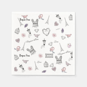 Love in Peris Bohemian Chic Floral Boho Girlly Napkin