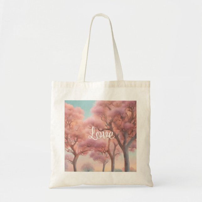 Love in Pink Forest Tote Bag (Front)