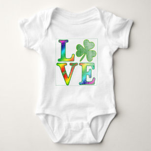 Love in Rainbow Colours with Distressed Look Baby Bodysuit