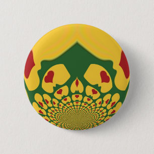 Love in Rasta Colours: Reggae Hearts 6 Cm Round Badge