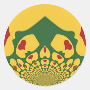 Love in Rasta Colours: Reggae Hearts Classic Round Sticker