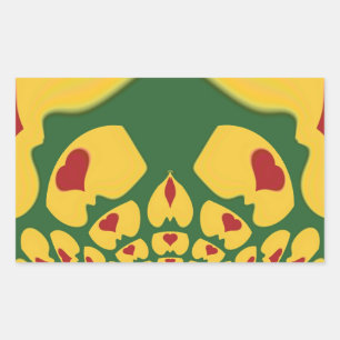 Love in Rasta Colours: Reggae Hearts Rectangular Sticker