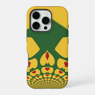 Love in Rasta Colours: Reggae Hearts Red Golden iPhone 16 Pro Case
